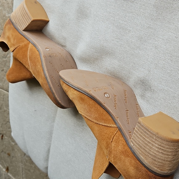 Antelope N47 Cage Suede Heel Cut Out Booties Boots In Cognac Brown, EU40, 9-9.5 - Picture 8 of 13
